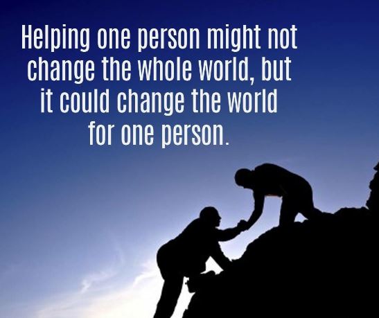 helping one person